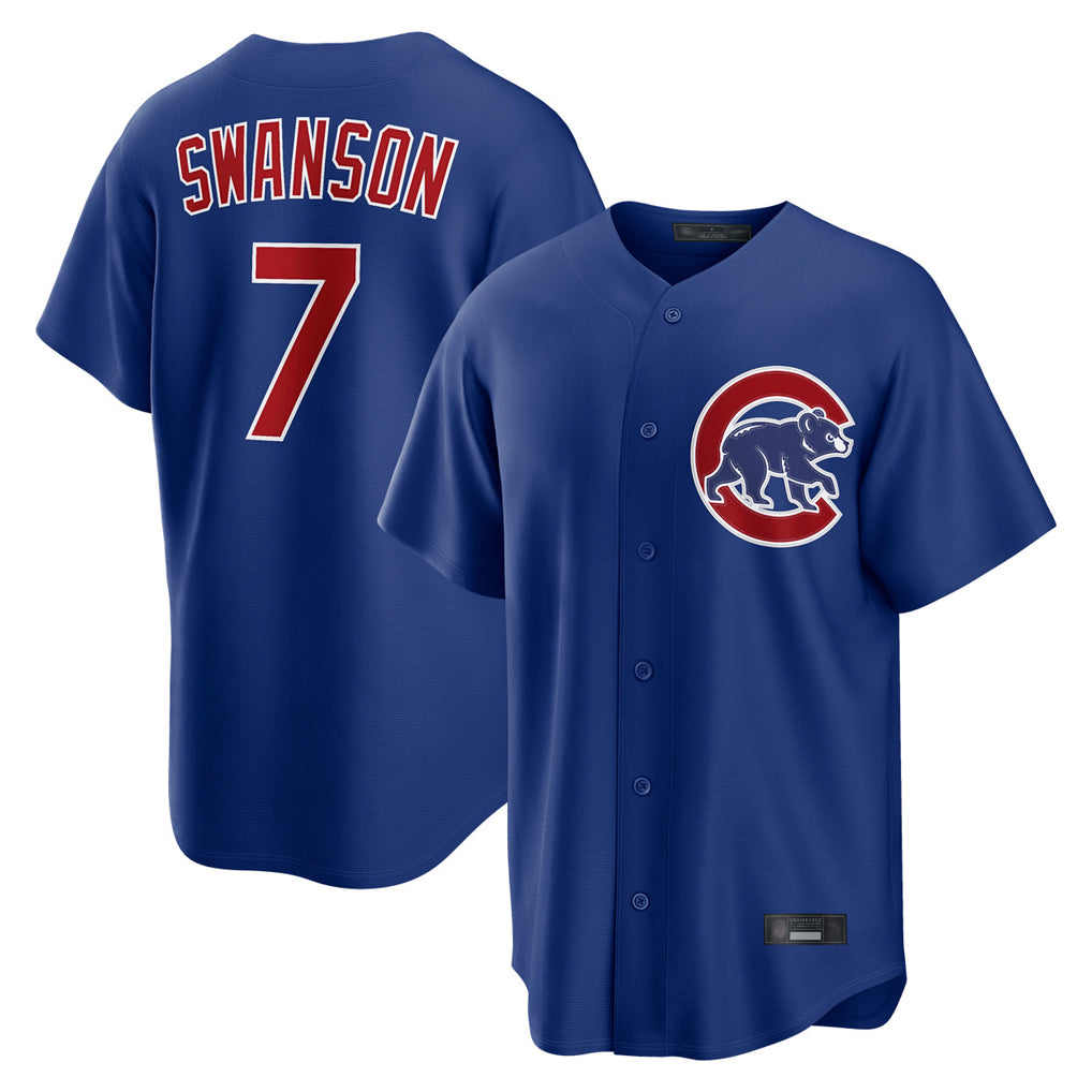 Pouc C.Cubs #7 Dansby Swanson Player Royal Home Game Stitched Jerseys