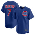 Pouc C.Cubs #7 Dansby Swanson Player Royal Limited Home Stitched Jerseys