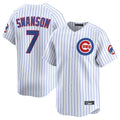 Pouc C.Cubs #7 Dansby Swanson Player White Limited Home Game Stitched Jerseys
