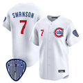 Pouc C.Cubs #7 Dansby Swanson Player White Vapor Premier Limited Home Stitched Jerseys