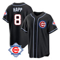 Pouc C.Cubs #8 Ian Happ Player Black Fashion Out 150th Anniversary Game Stitched Jerseys