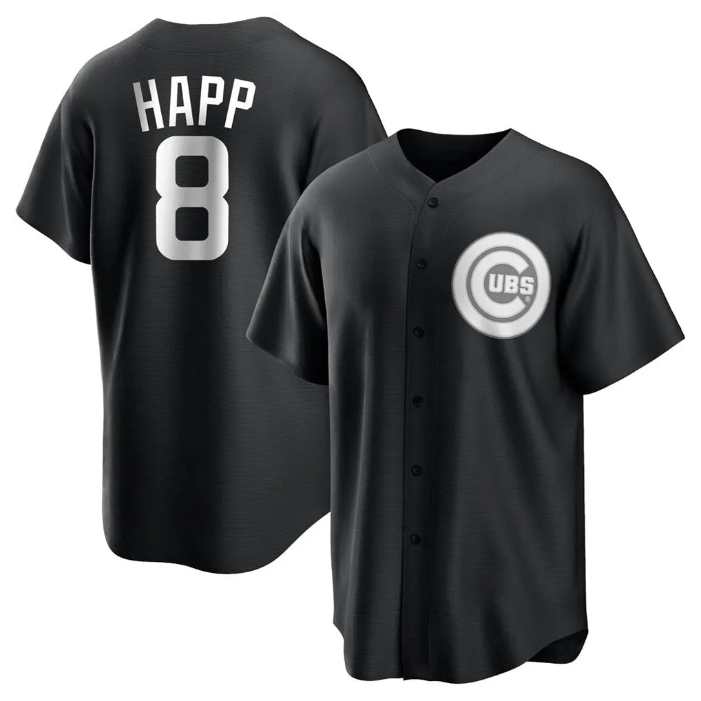 Pouc C.Cubs #8 Ian Happ Player Black Game Stitched Jerseys