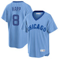 Pouc C.Cubs #8 Ian Happ Player Blue T-shirt Cooperstown Collection Limited Stitched Jerseys
