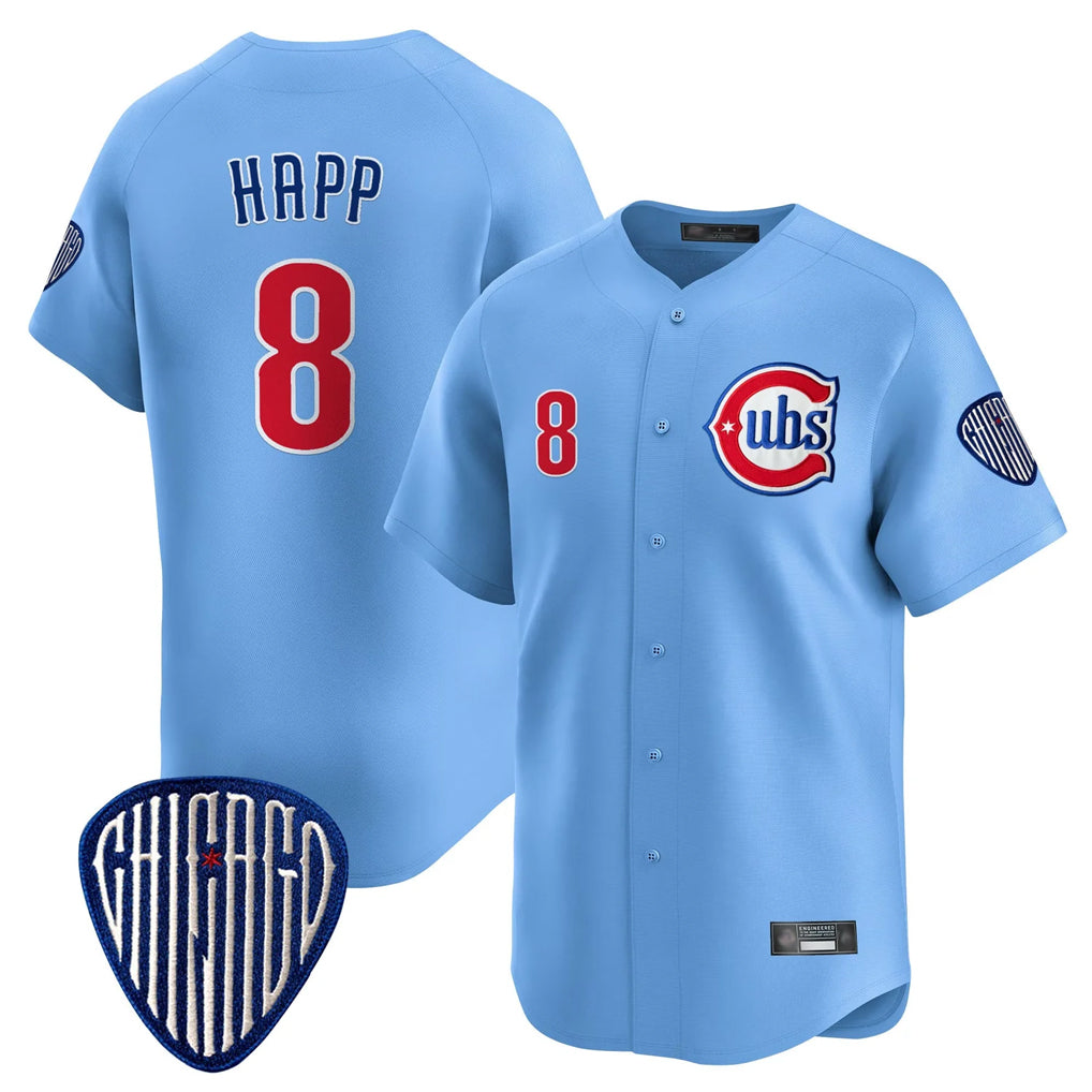 Pouc C.Cubs #8 Ian Happ Player Blue Vapor Premier Limited Home Stitched Jerseys
