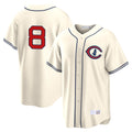 Pouc C.Cubs #8 Ian Happ Player Cream Field of Dreams Home Game Stitched Jerseys