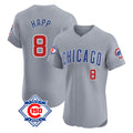 Pouc C.Cubs #8 Ian Happ Player Gray Road 150th Anniversary Limited Elite Home Stitched Jerseys