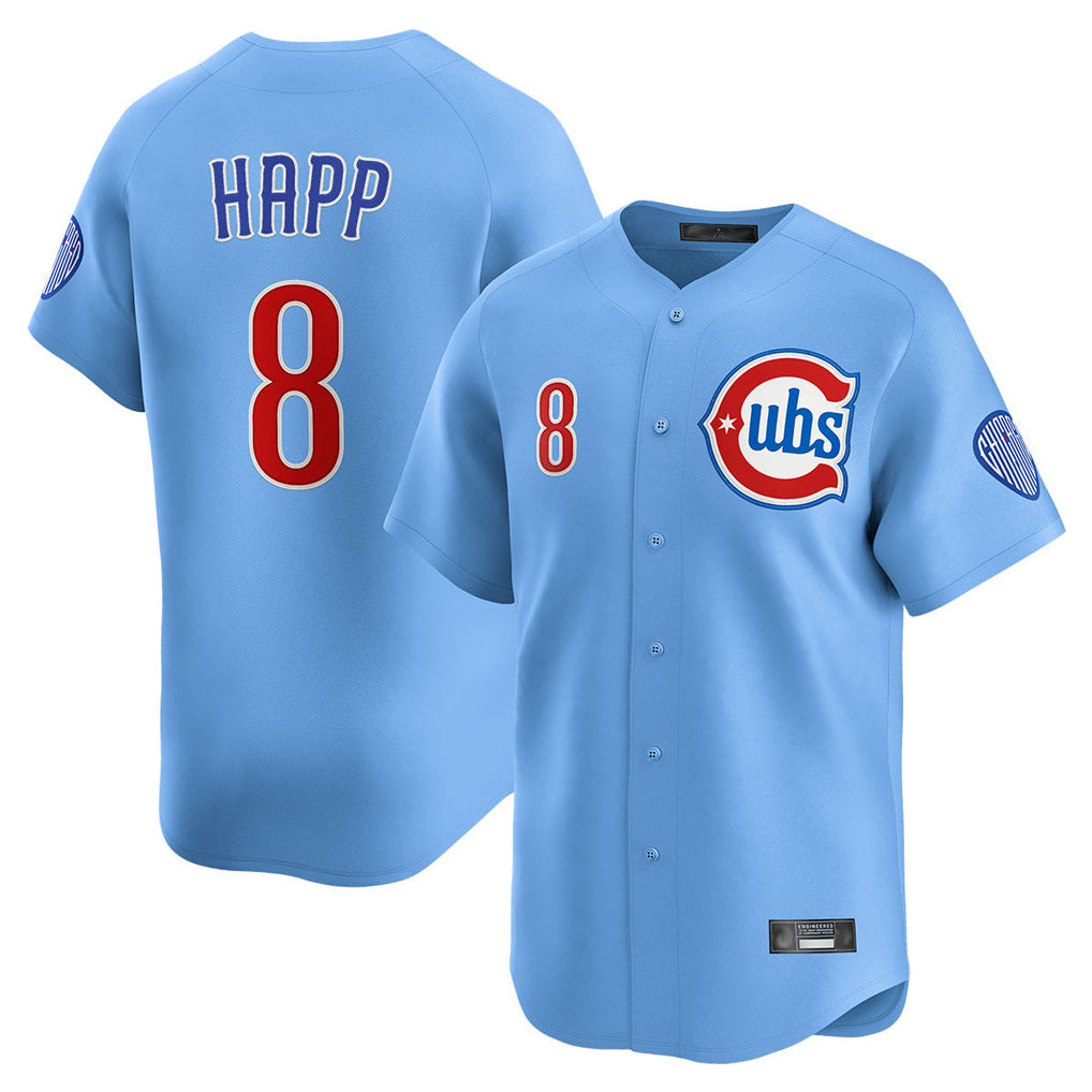 Pouc C.Cubs #8 Ian Happ Player Light Blue Limited Home Stitched Jerseys