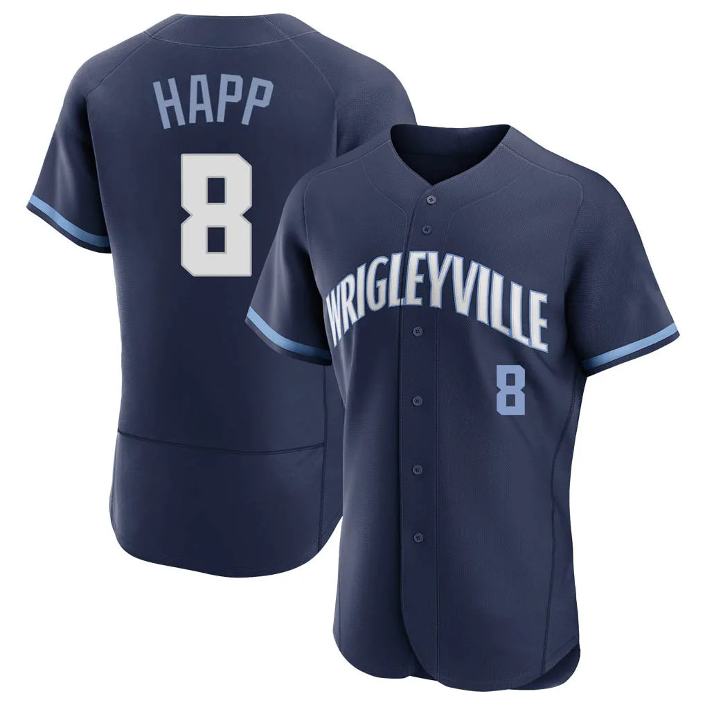 Pouc C.Cubs #8 Ian Happ Player Navy City Connect Limited Elite Home Stitched Jerseys