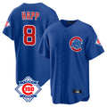 Pouc C.Cubs #8 Ian Happ Player Royal 150th Anniversary Home Game Stitched Jerseys