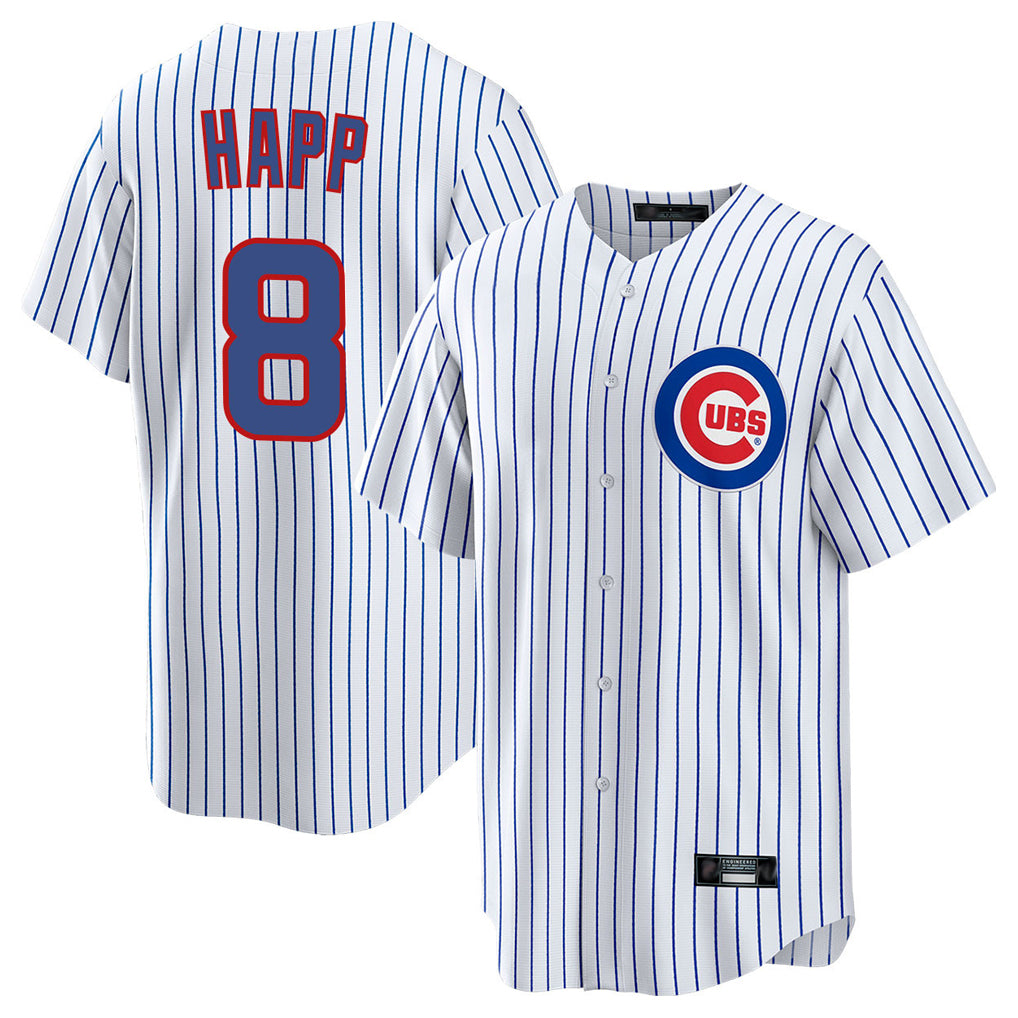 Pouc C.Cubs #8 Ian Happ Player White Game Home Stitched Jerseys