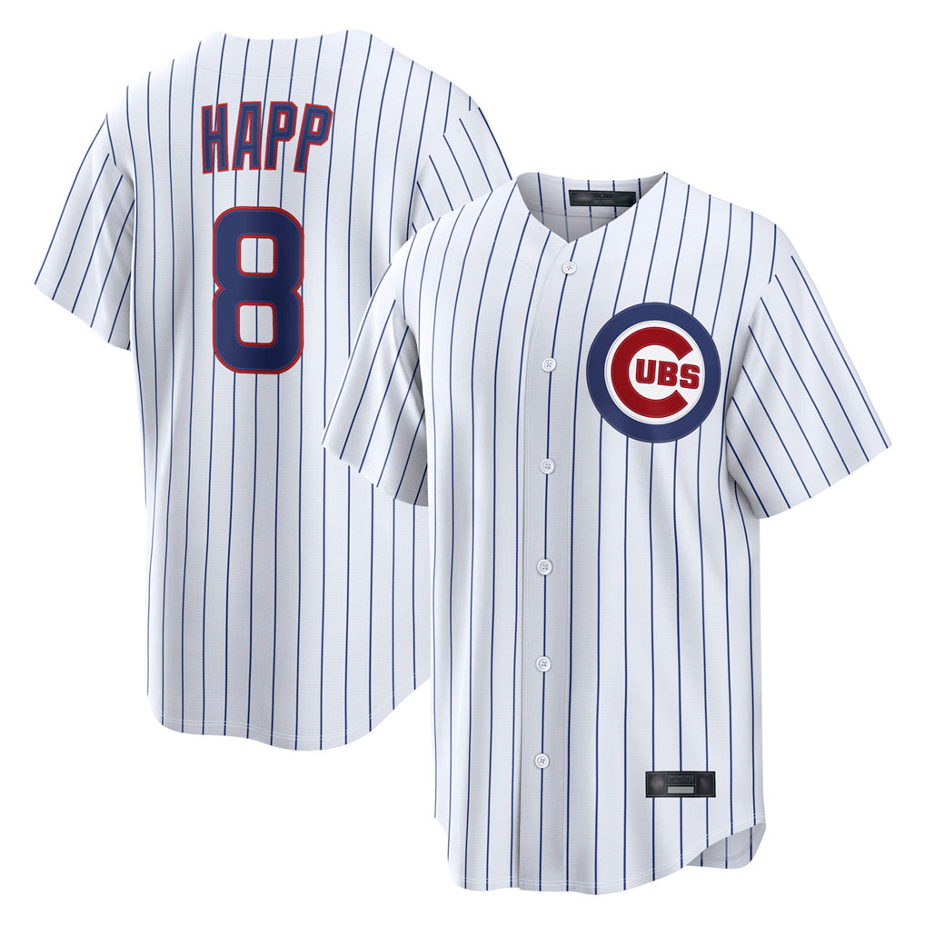 Pouc C.Cubs #8 Ian Happ Player White Limited Home Game Stitched Jerseys