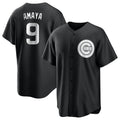 Pouc C.Cubs #9 Miguel Amaya Player Black Game Stitched Jerseys