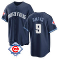 Pouc C.Cubs #9 Miguel Amaya Player Navy 150th Anniversary City Connect Home Game Stitched Jerseys