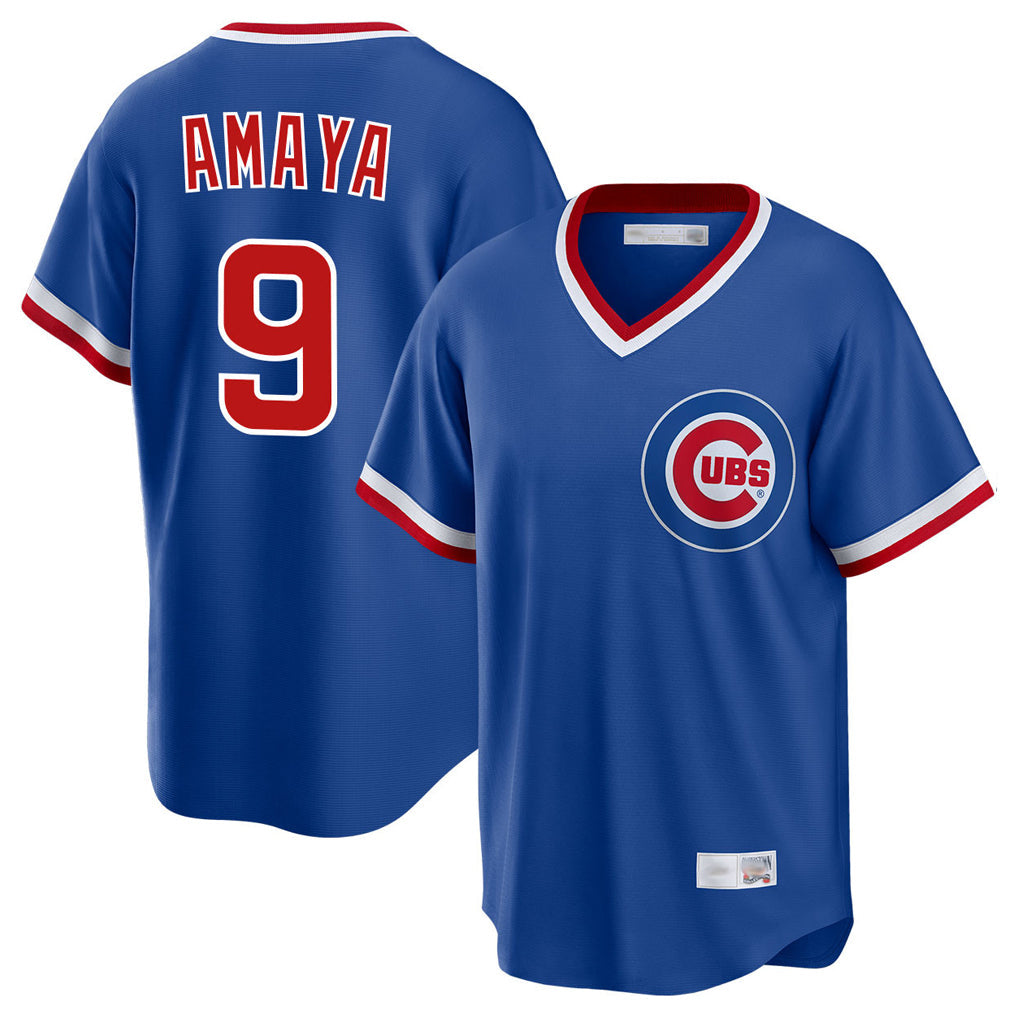 Pouc C.Cubs #9 Miguel Amaya Player Royal T-shirt Cooperstown Collection Limited Stitched Jerseys