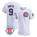 Pouc C.Cubs #9 Miguel Amaya Player White 150th Anniversary Limited Elite Home Game Stitched Jerseys