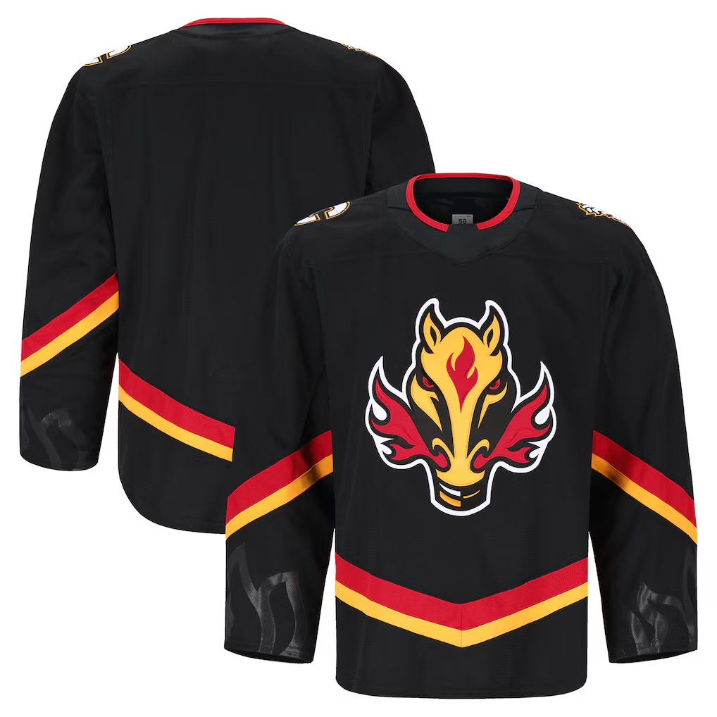 Pouc C.Flames Black Alternate Authentic Pro Jerseys