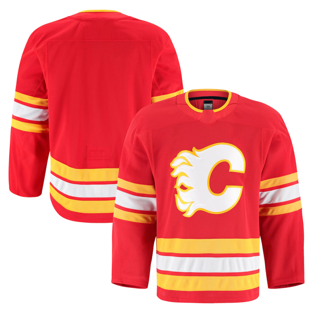 Pouc C.Flames Red Home Authentic Pro Jerseys