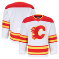 Pouc C.Flames White Away Authentic Pro Jerseys