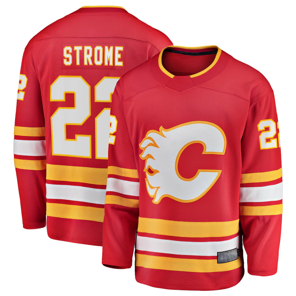 Pouc C.Flames #22 Ryan Strome Red Home Breakaway Jerseys