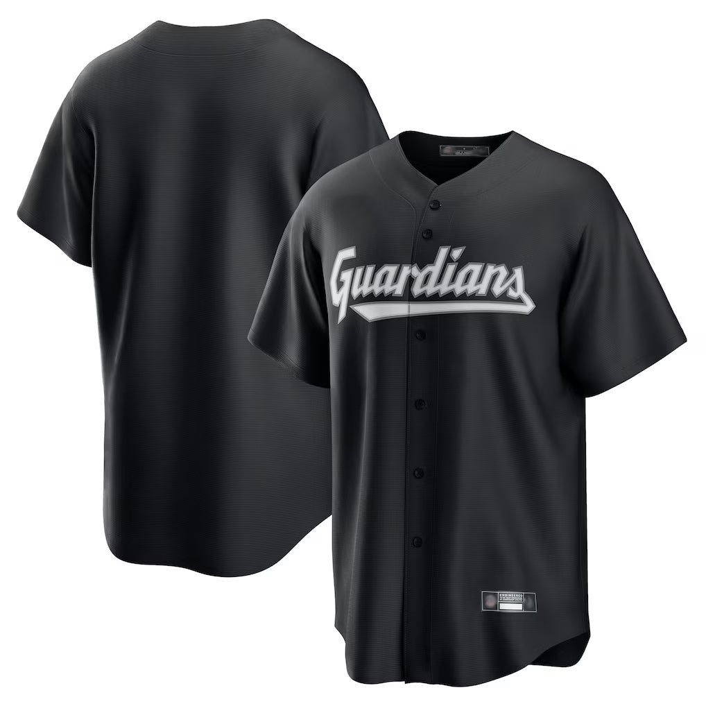 Pouc C.Guardians Black Home Game Blank Player Stitched Jerseys