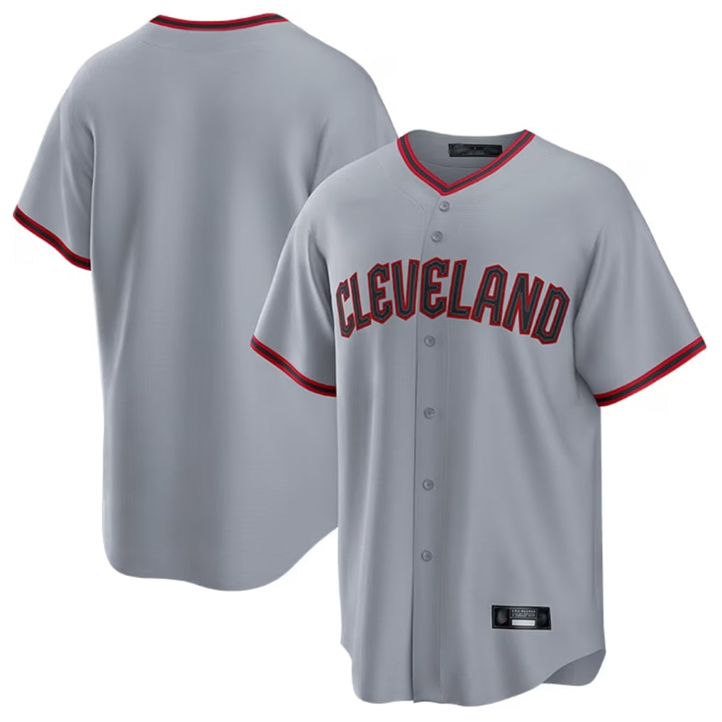 Pouc C.Guardians Gray Home Game Blank Player Stitched Jerseys