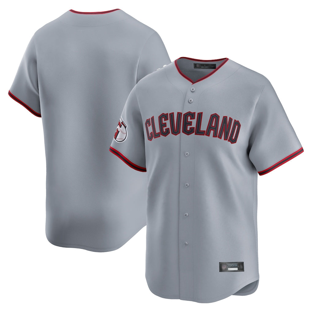 Pouc C.Guardians Gray Road Limited Home Game Blank Player Stitched Jerseys