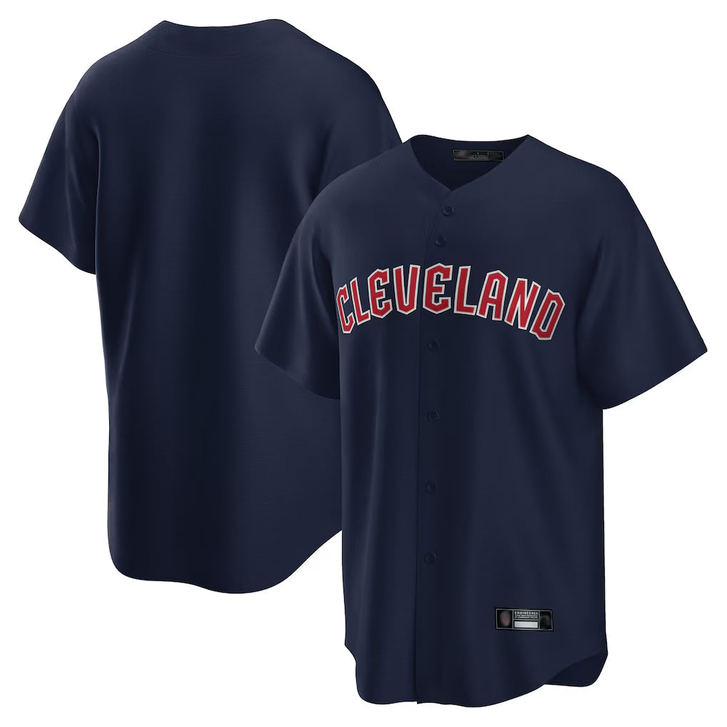 Pouc C.Guardians Navy Game Home Blank Player Stitched Jerseys
