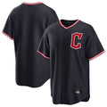 Pouc C.Guardians Navy Home Game Blank Player Stitched Jerseys