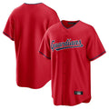 Pouc C.Guardians Red Home Game Blank Player Stitched Jerseys