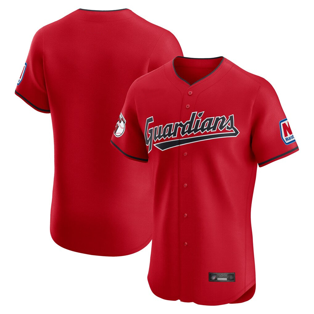 Pouc C.Guardians Red Limited Elite Home Blank Player Stitched Jerseys