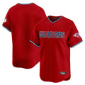 Pouc C.Guardians Red Limited Home Blank Player Stitched Jerseys