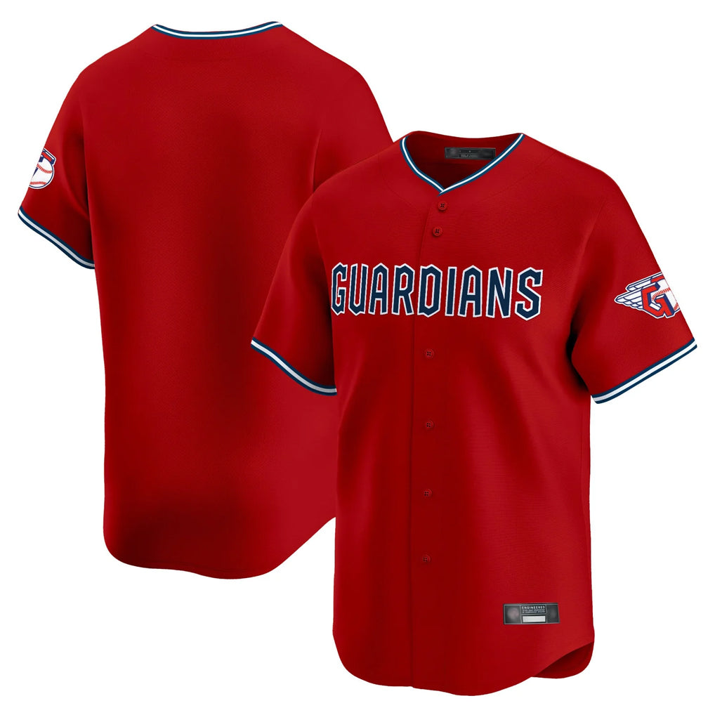 Pouc C.Guardians Red Limited Home Blank Player Stitched Jerseys