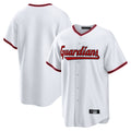 Pouc C.Guardians White Home Game Blank Player Stitched Jerseys