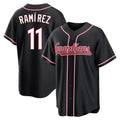 Pouc C.Guardians #11 Jose Ramirez Player Black Fashion Out Home Game Stitched Jerseys