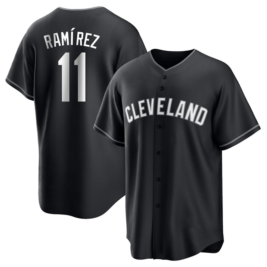Pouc C.Guardians #11 Jose Ramirez Player Black Home Game Stitched Jerseys