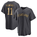 Pouc C.Guardians #11 Jose Ramirez Player Charcoal All-Star Limited Home Stitched Jerseys