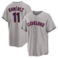 Pouc C.Guardians #11 Jose Ramirez Player Gray Game Home Stitched Jerseys