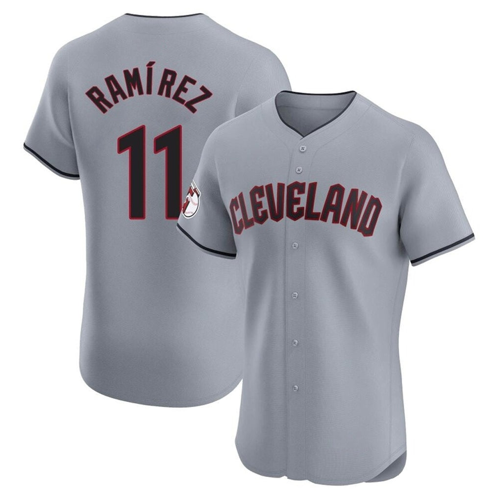 Pouc C.Guardians #11 Jose Ramirez Player Gray Road Limited Elite Home Stitched Jerseys