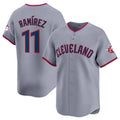 Pouc C.Guardians #11 Jose Ramirez Player Gray Road Limited Home Game Stitched Jerseys