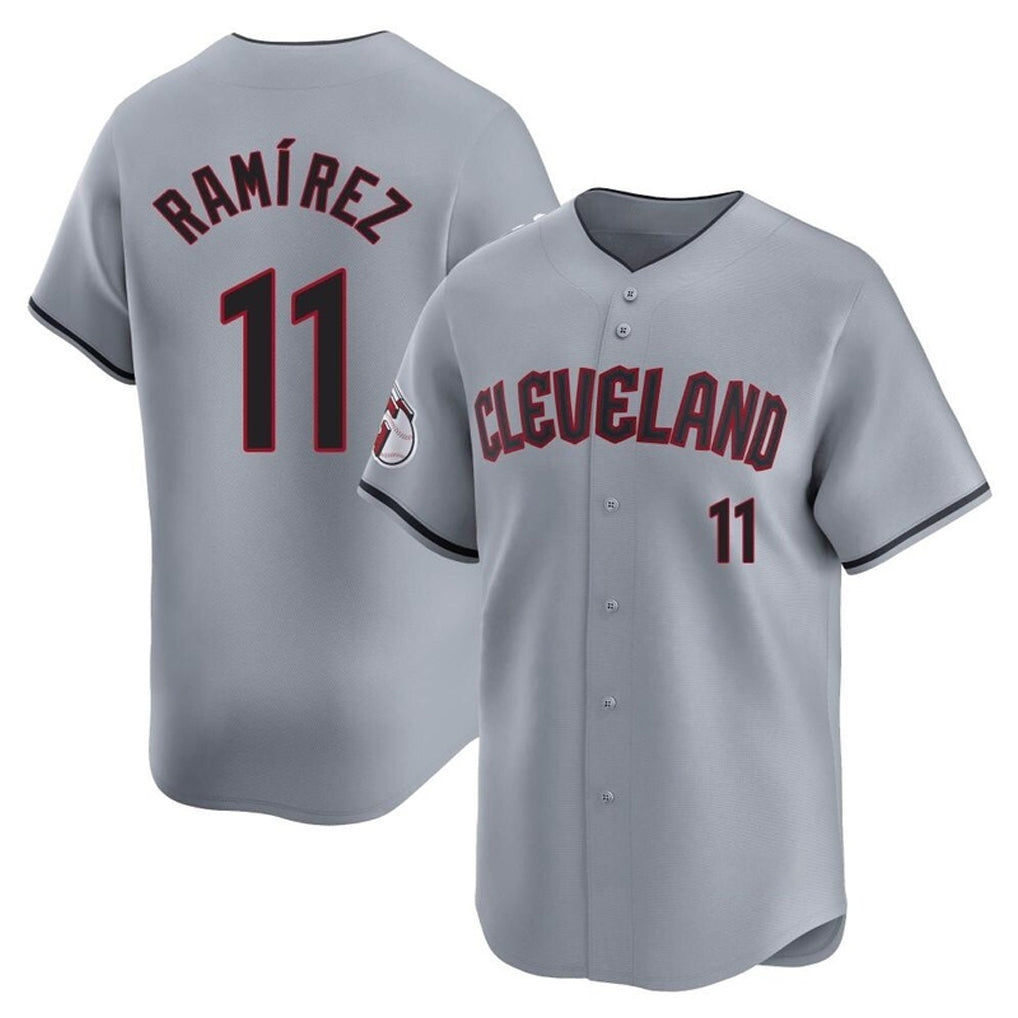 Pouc C.Guardians #11 Jose Ramirez Player Gray Road Limited Home Stitched Jerseys