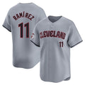 Pouc C.Guardians #11 Jose Ramirez Player Gray Road Limited Home Stitched Jerseys