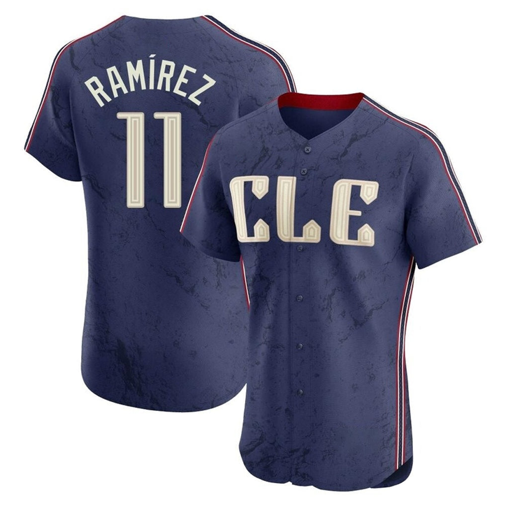 Pouc C.Guardians #11 Jose Ramirez Player Navy City Connect Limited Elite Home Stitched Jerseys