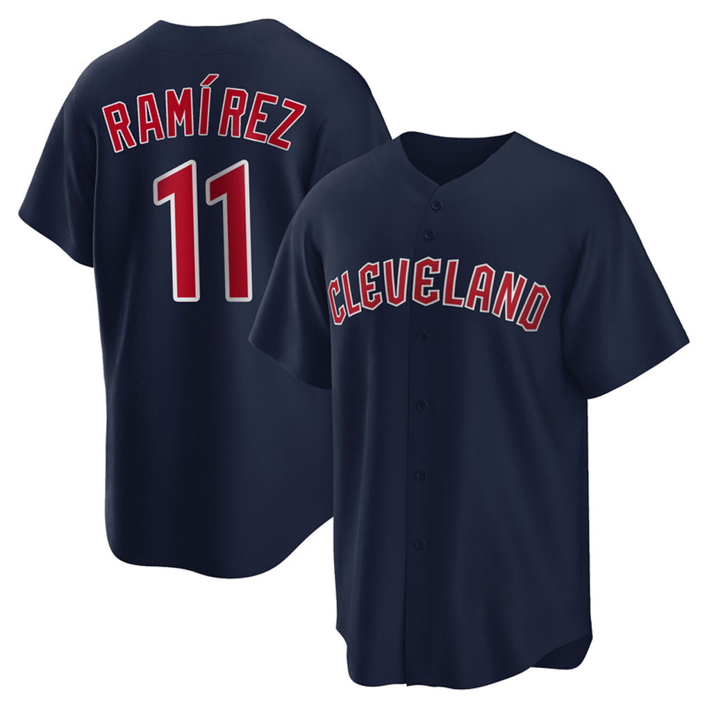 Pouc C.Guardians #11 Jose Ramirez Player Navy Game Home Stitched Jerseys
