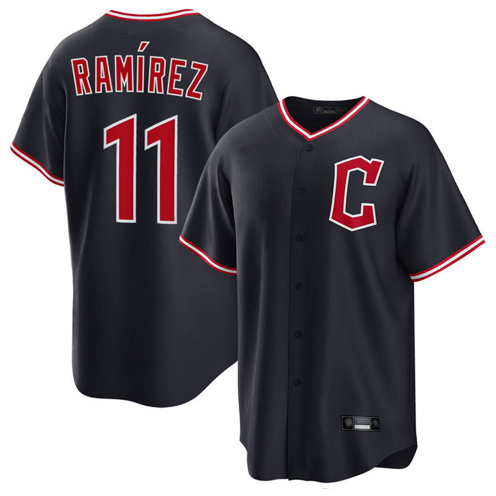 Pouc C.Guardians #11 Jose Ramirez Player Navy Home Game Stitched Jerseys