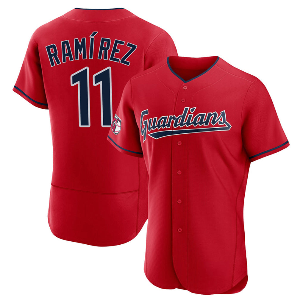 Pouc C.Guardians #11 Jose Ramirez Player Red Limited Elite Home Stitched Jerseys