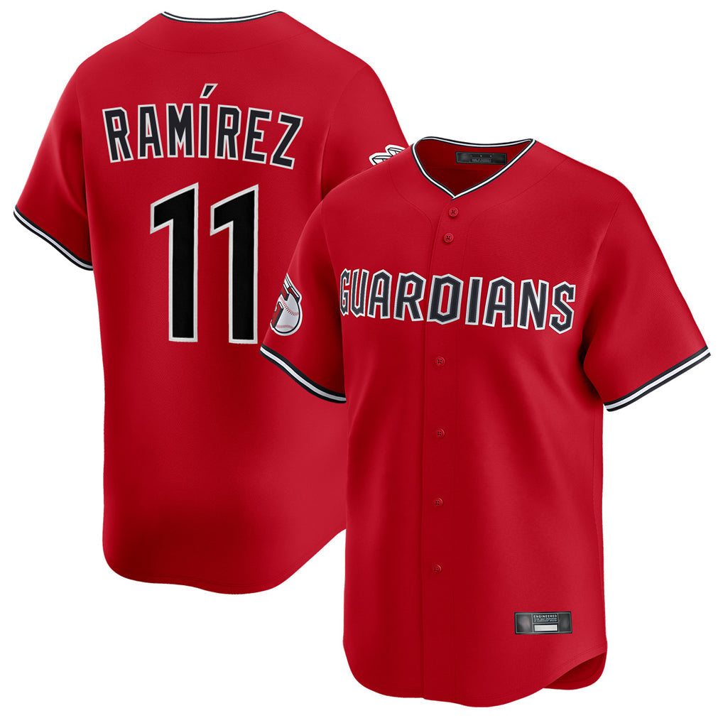 Pouc C.Guardians #11 Jose Ramirez Player Red Limited Home Stitched Jerseys