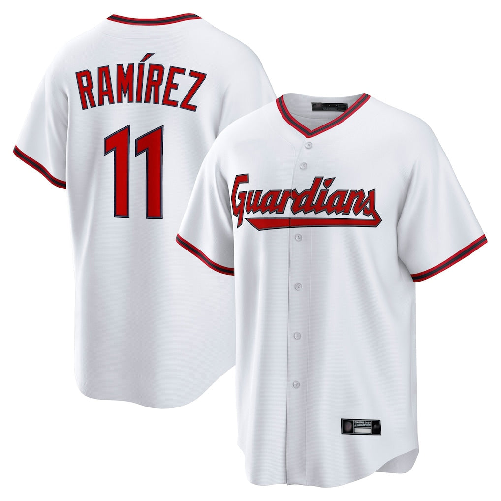 Pouc C.Guardians #11 Jose Ramirez Player White Game Home Stitched Jerseys