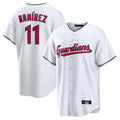 Pouc C.Guardians #11 Jose Ramirez Player White Home Game Stitched Jerseys