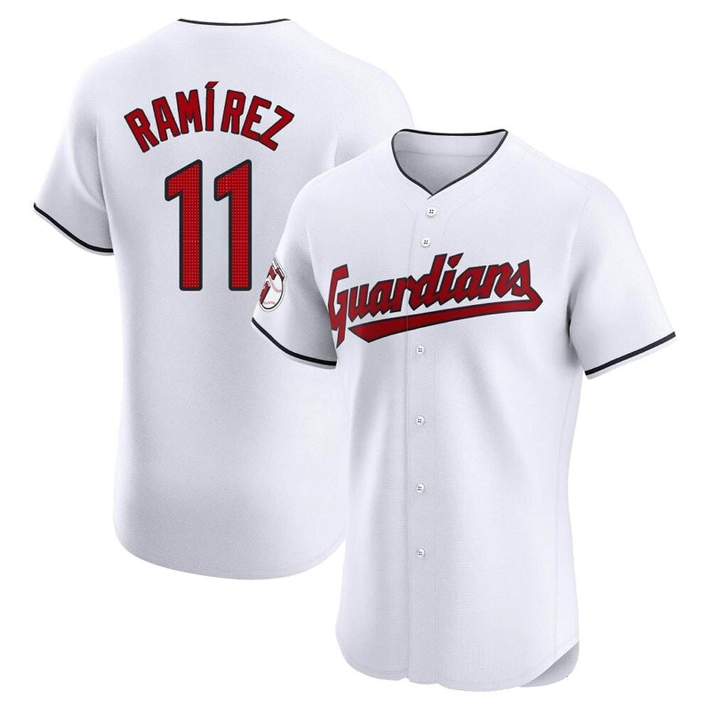 Pouc C.Guardians #11 Jose Ramirez Player White Limited Elite Home Stitched Jerseys