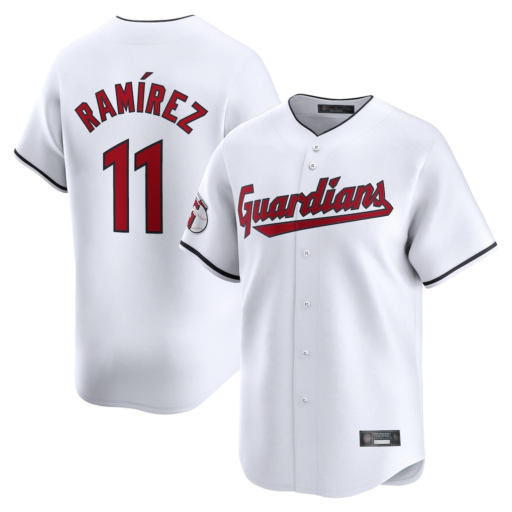 Pouc C.Guardians #11 Jose Ramirez Player White Limited Home Stitched Jerseys